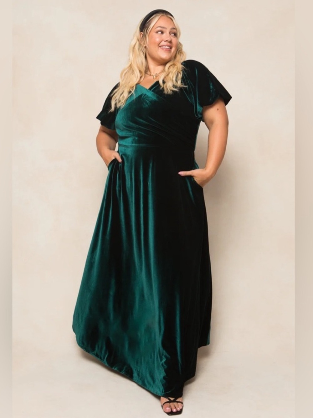 Ivy City Tessie Dress in Emerald Velvet 18W NWT